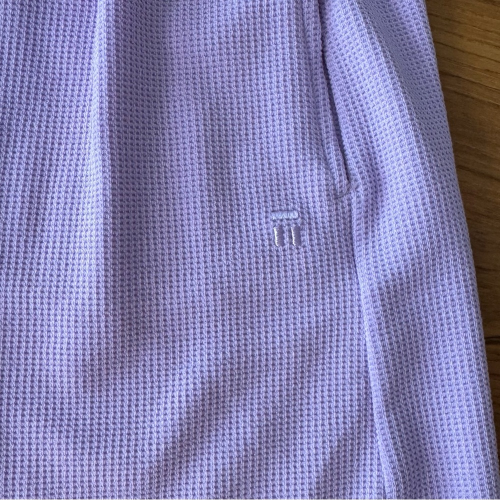 Tommy John Lounge Shorts Women’s Small Lilac Purple Waffle Tie 4.5” Inseam - Picture 3 of 8